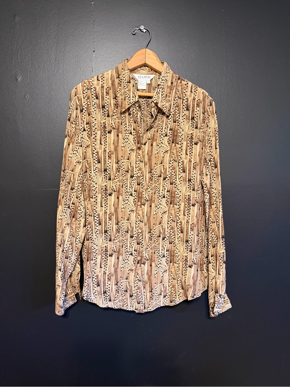 Allison Taylor Silk Button-Down Watercolor Print Blouse